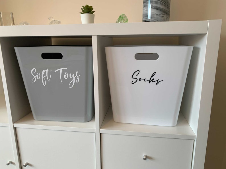 IKEA Kallax Personalised Storage Boxes With Vinyl Mrs Hinch Inspired Custom Stationary with Personalized Decal for Home Office Organiser image 6
