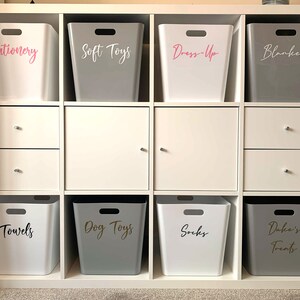 IKEA Kallax Personalised Storage Boxes With Vinyl Mrs Hinch Inspired Custom Stationary with Personalized Decal for Home Office Organiser image 2