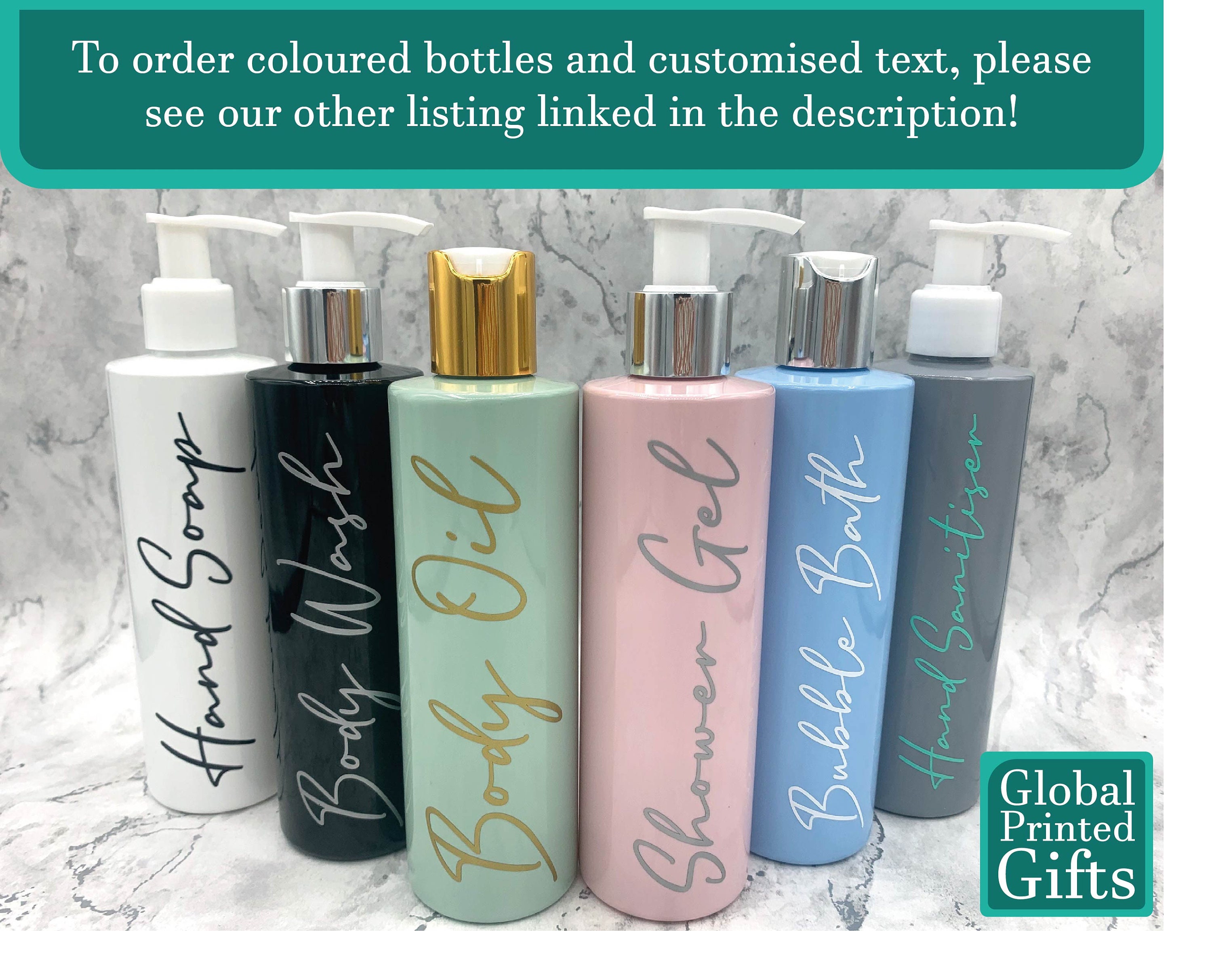 Bathroom Bottle Set With Font F Vinyl Decal Mrs Hinch Inspired Custom