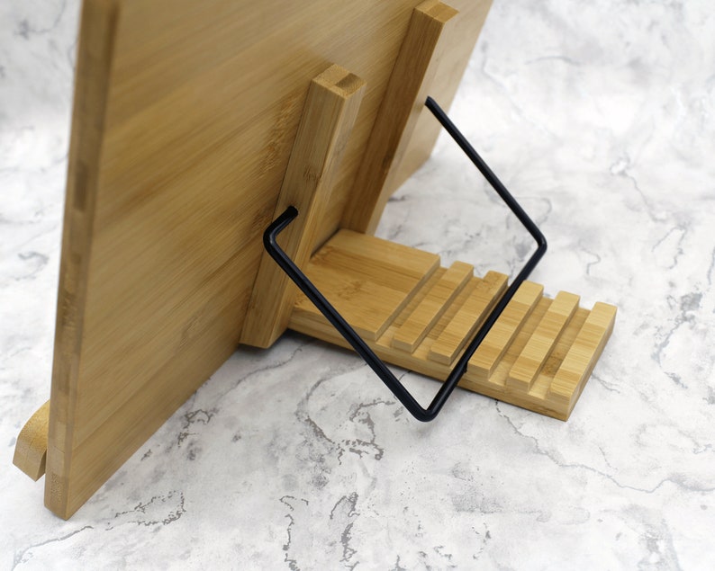 Personalized Bamboo Cookbook Stand With Vinyl Recipe Holder Etsy UK