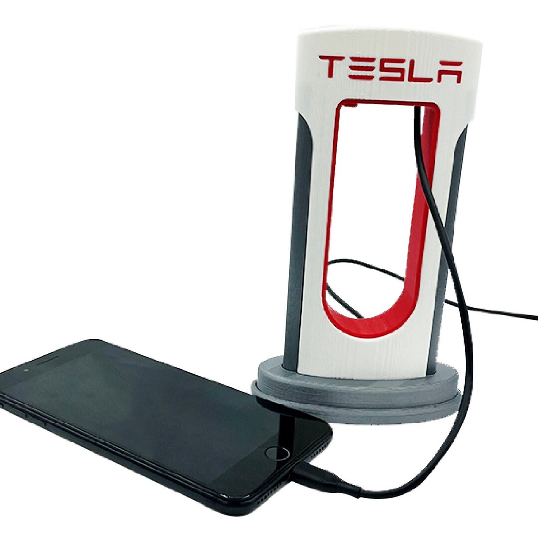 Desktop Supercharger Replica 3D Printed Fits Micro USB USBC Lightning Cables for Android and