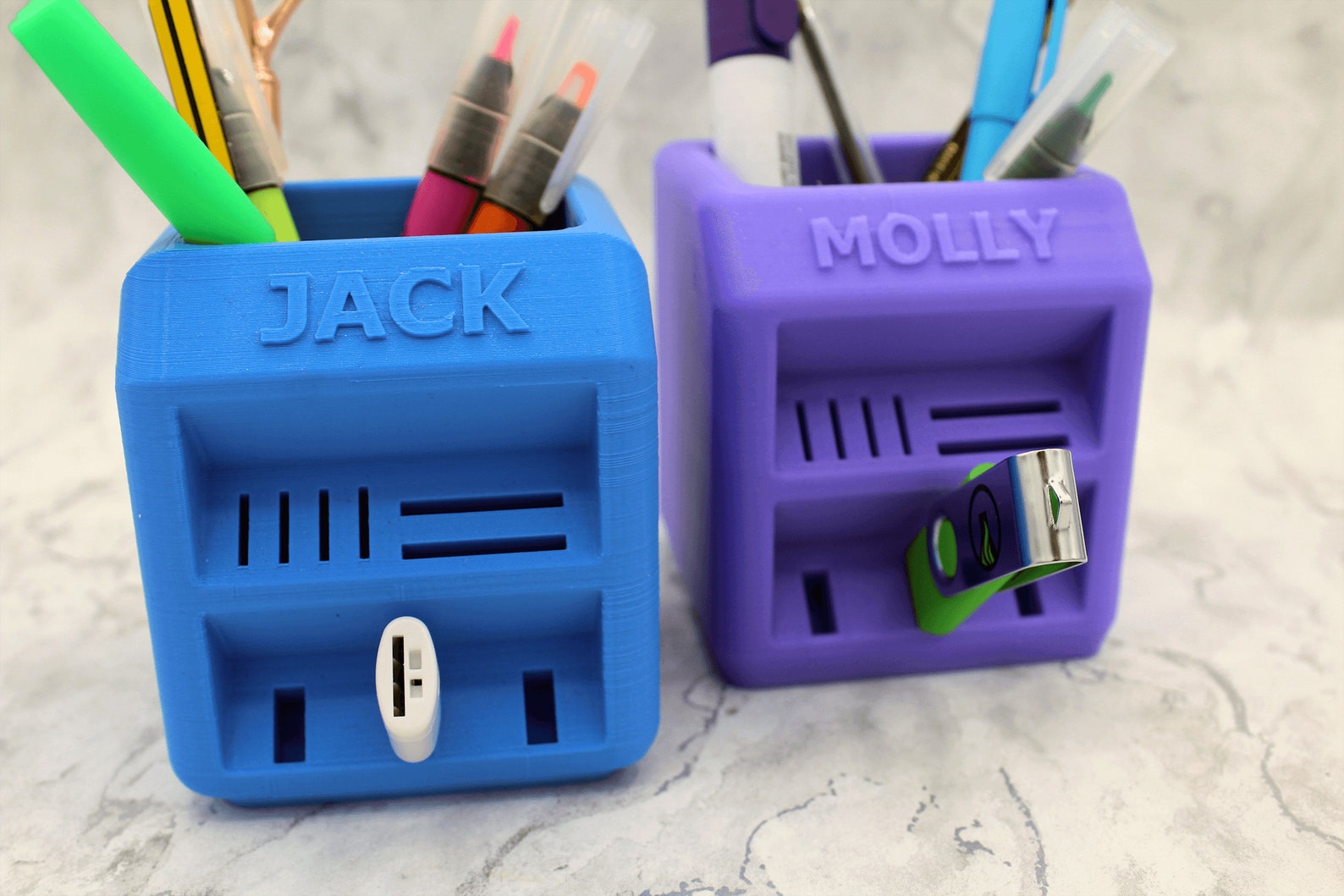 Personalised USB Desk Tidy 3D Printed Custom Name Home Etsy New Zealand