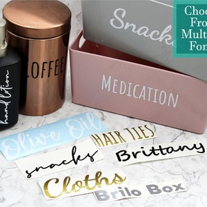 Etichette in vinile personalizzate per contenitori / Adesivi personalizzati in stile Mrs Hinch per contenitori in cucina e organizzazione della casa