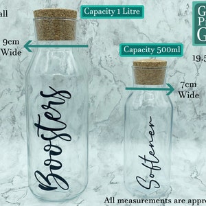 Personalised Glass Laundry Storage Containers With Vinyl Decal Mrs Hinch Inspired Home Organisation Cork Lid Jars 1L or 500ml, 画像 5