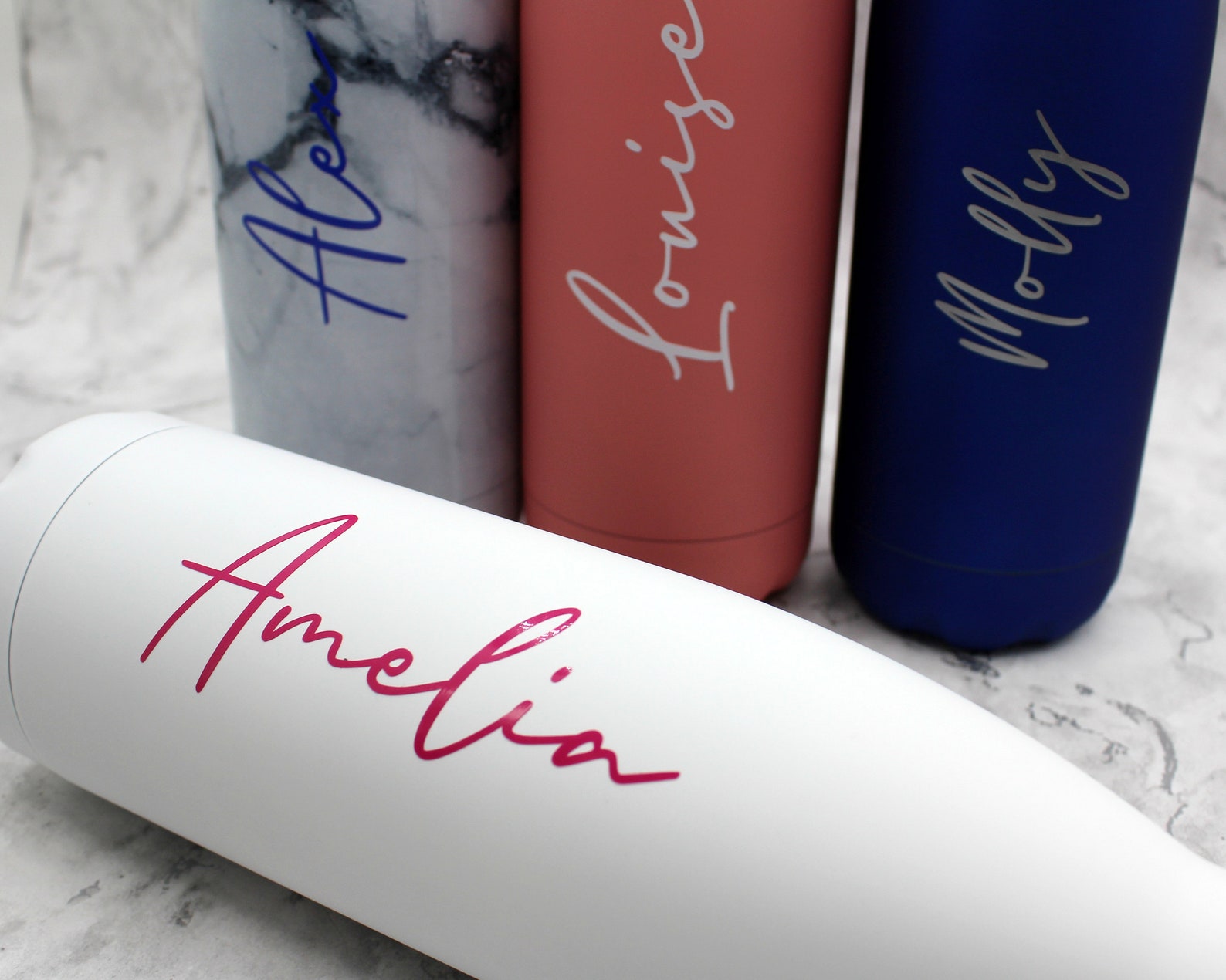 Personalised Water Bottle Vinyl Name Font F Thermal Travel Etsy UK