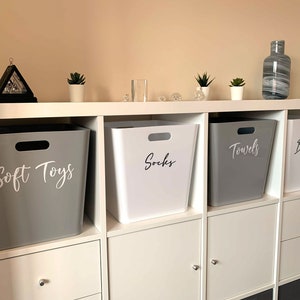 IKEA Kallax Personalised Storage Boxes With Vinyl Mrs Hinch Inspired Custom Stationary with Personalized Decal for Home Office Organiser image 5