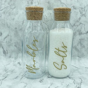 Personalised Glass Laundry Storage Containers With Vinyl Decal Mrs Hinch Inspired Home Organisation Cork Lid Jars 1L or 500ml, 画像 3