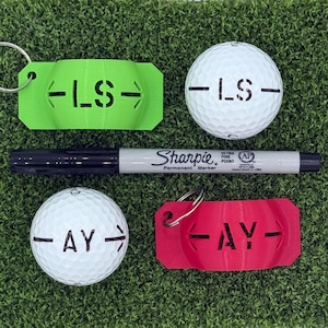 Marqueur d&#39;outil d&#39;alignement de balle de golf 3D personnalisé | Porte-clés Initiales personnalisées Accessoire de sport Essentiel Sharpie Universel Polyvalent