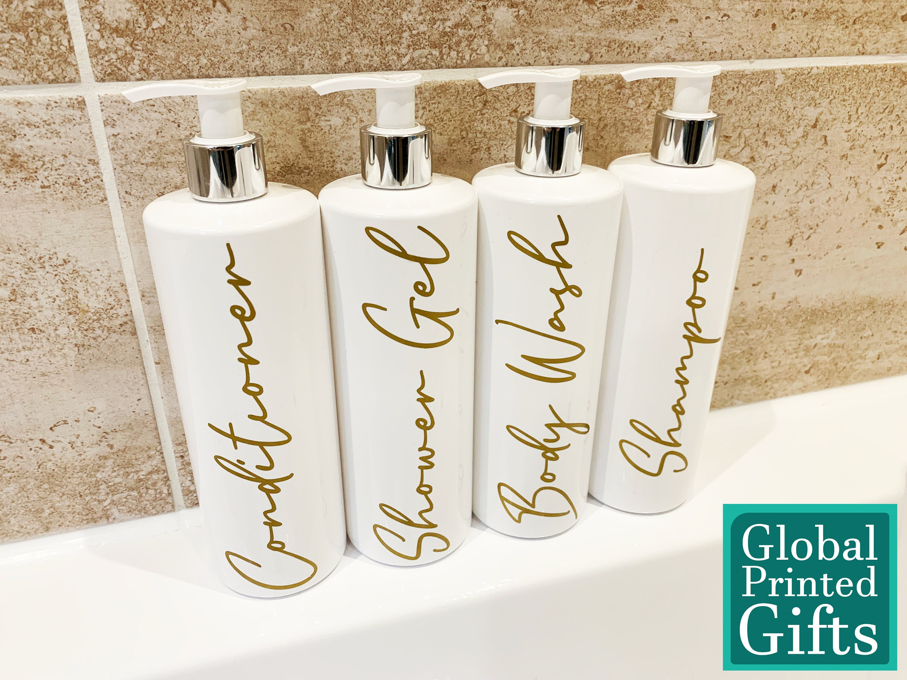 Bathroom Bottle Set With Font F Vinyl Decal Mrs Hinch Inspired Custom