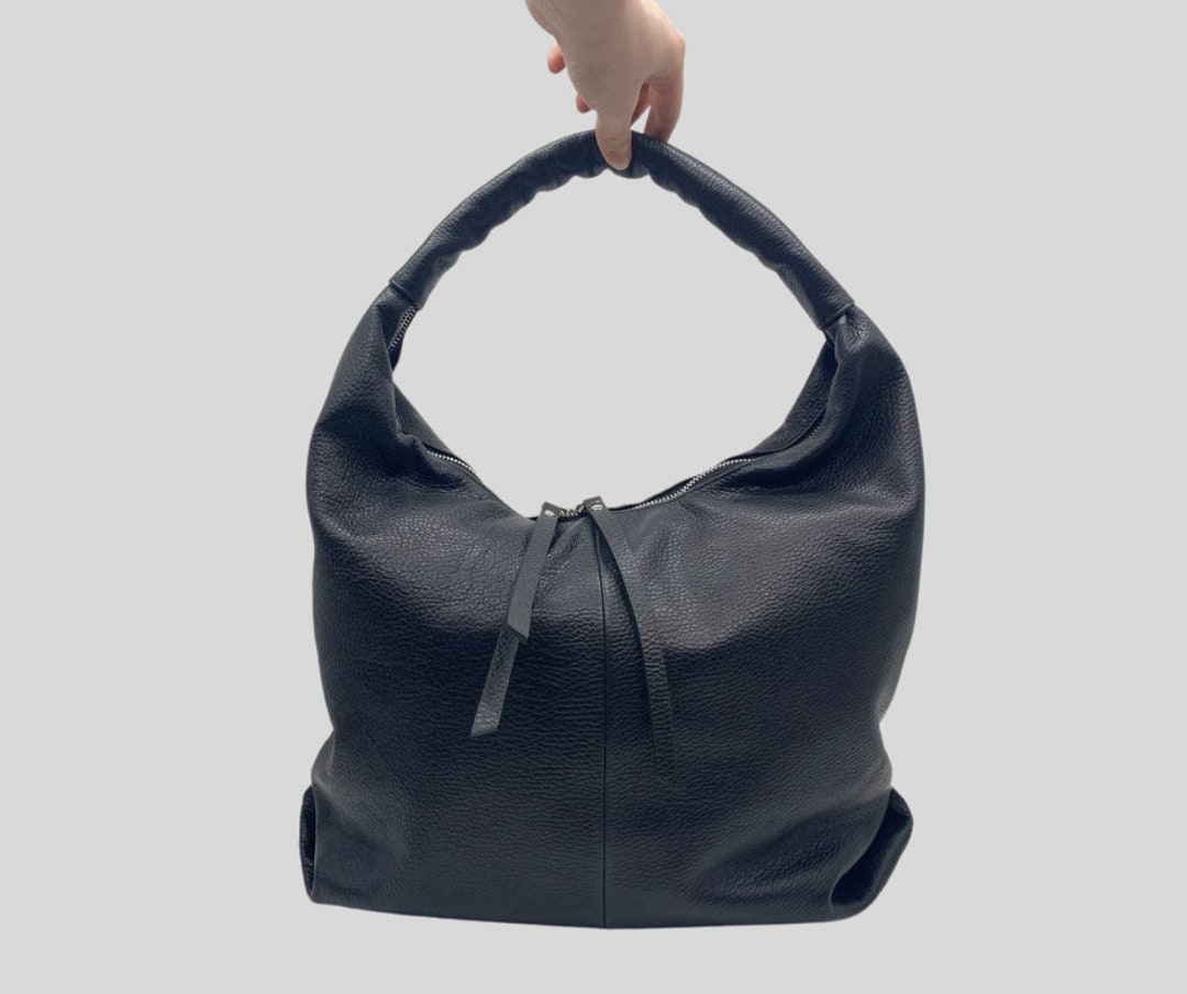 Loop Grained Leather Hobo Bag
