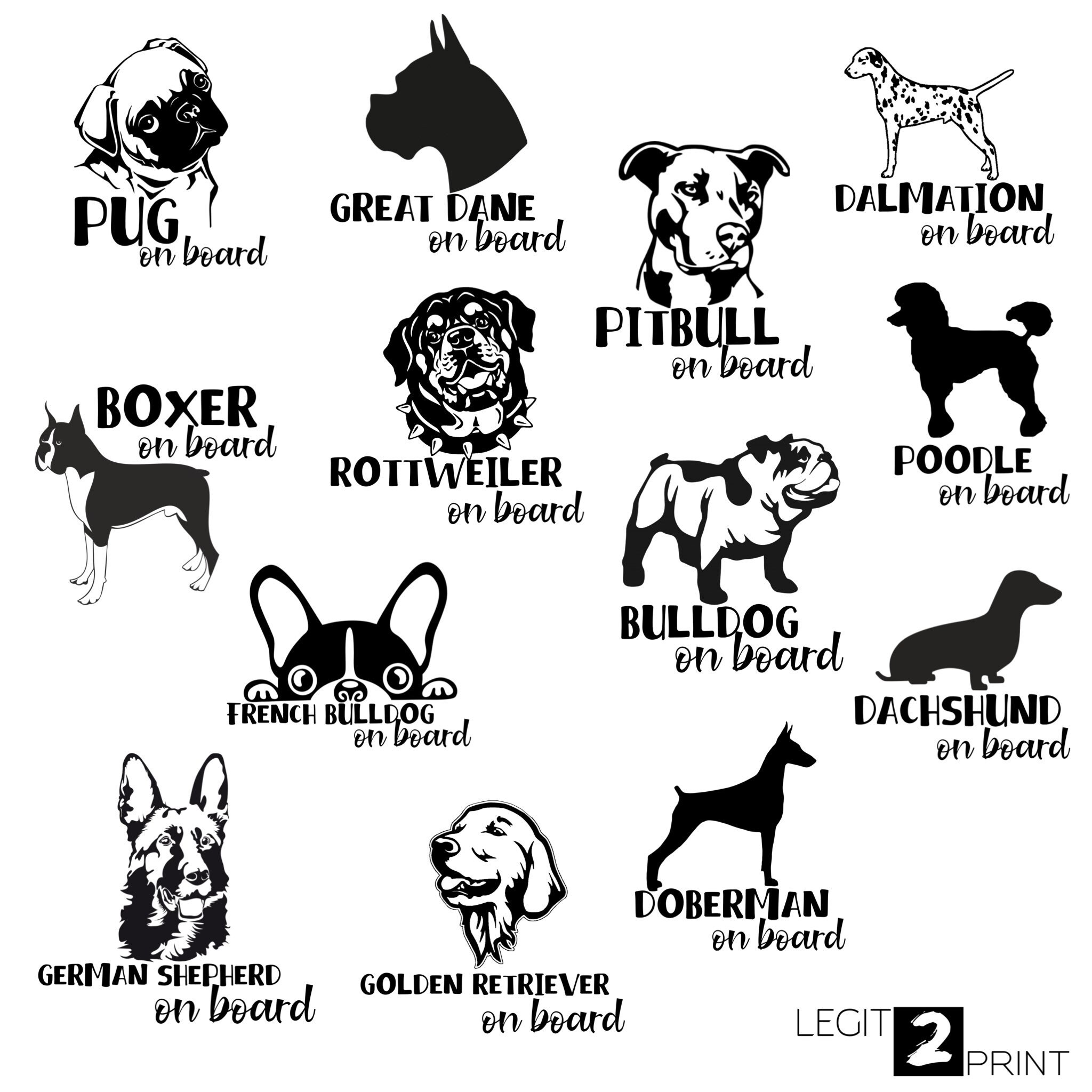 Custom dog breed car decal sticker vinyl car window bumper Etsy
