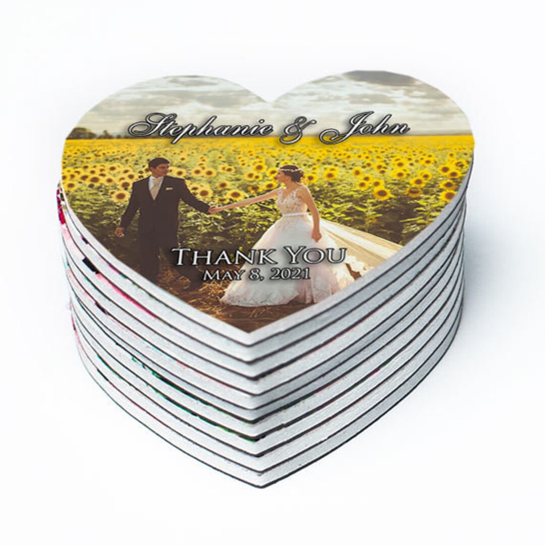 Thank You Wedding Heart With Photo Etsy