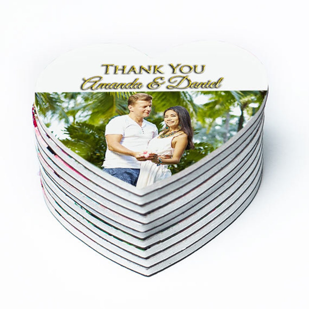 Thank You Wedding Heart With Photo Etsy