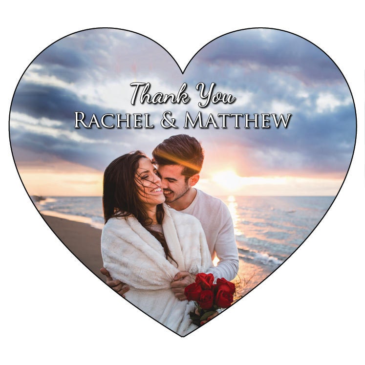 Thank You Wedding Heart With Photo Etsy