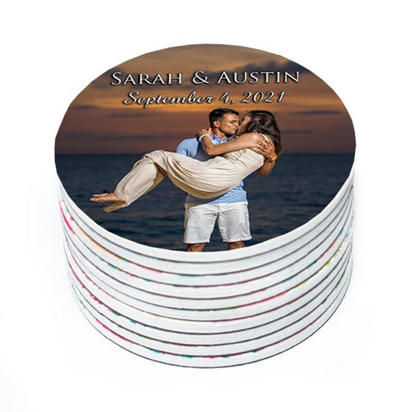 Thank you magnets, Wedding magnets, Round magnets with photo