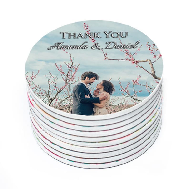 Thank you magnets Wedding magnets Round magnets with photo