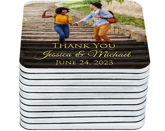 Thick photo magnets, Thank you magnets, Personalized wedding favors