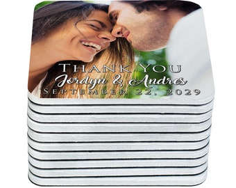 Personalized wedding favors photo magnets, Thank you magnets, fast delivery.