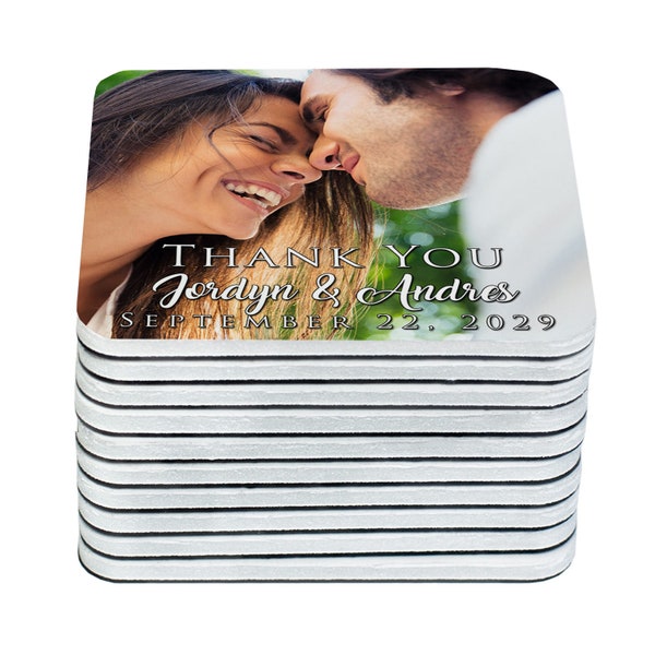 Personalized wedding favors photo magnets, Thank you magnets, fast delivery.