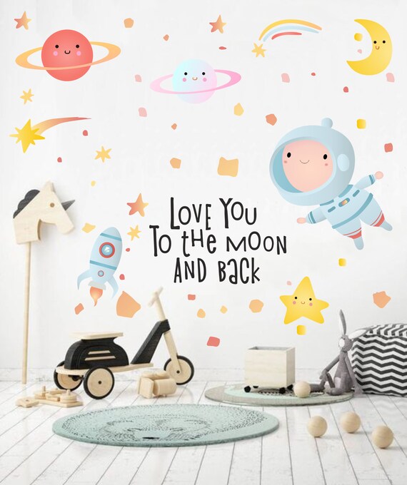 Space Wall Decals Planet Decor Boy Room Decal Astronaut - Outer Space Rocket Wall Decal Space Wall Decals Planet Decor Boy Room Decal Astronaut - Outer Space Rocket Wall Decal