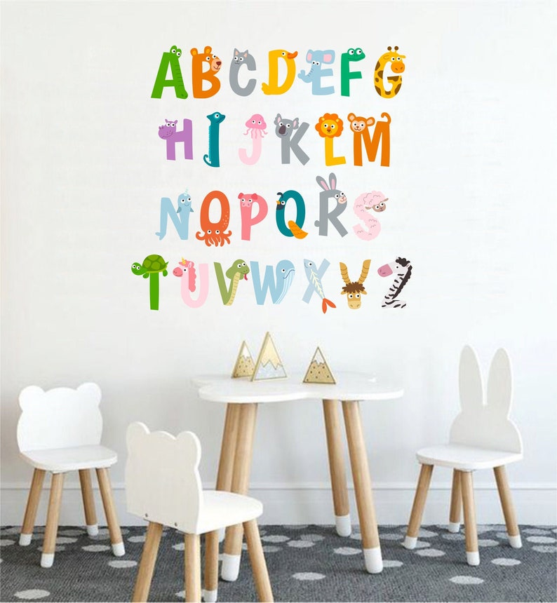 Animal Alphabet Wall Decals ABC Decals With Animals Alphabet Etsy