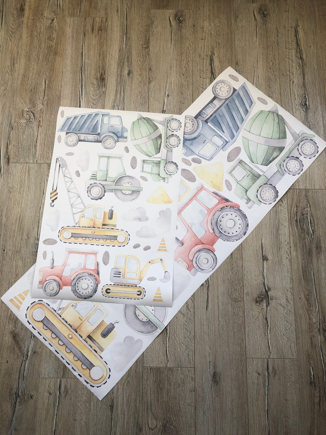 Construction Wall Decals Trucks Wall Decals Boys Wall Decor Etsy