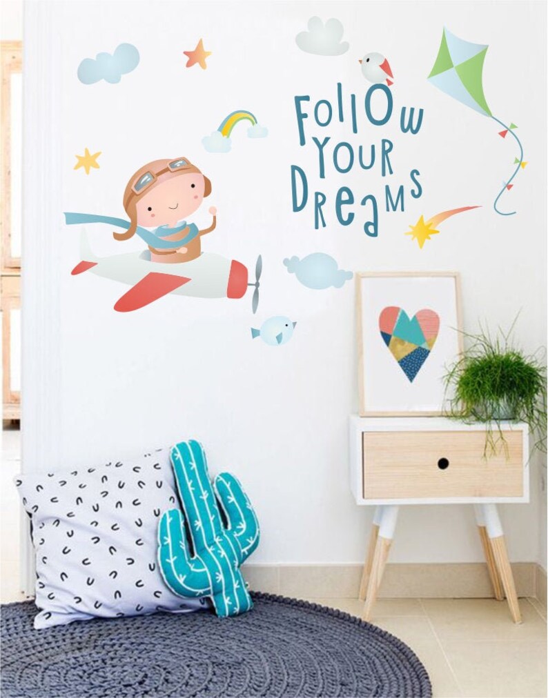 Airplane Wall Decal Planes Nursery Décor Airplane Nursery Etsy