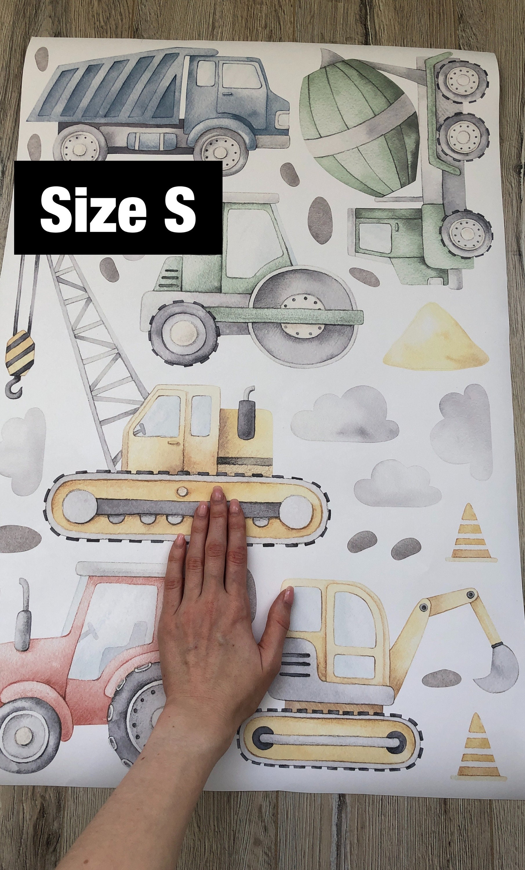 Construction Wall Decals Trucks Wall Decals Boys Wall Decor Etsy