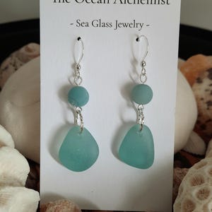 Sea Glass Earrings, Sea Glass Jewelry, Sea Glass, Beach Glass Jewelry, earrings, Sterling silver earrings, Summer Jewelry, Everyday Jewelry