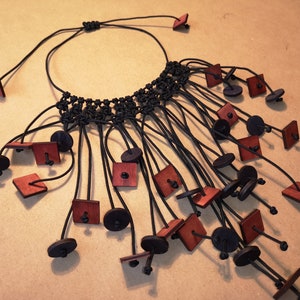 Holz Makramee Einzigartige Schmuck Halskette