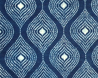 Indigo Block Print Fabric,Cotton Fabric,Abstract Print Fabric By the Yard,Dress Fabric,Curtain Fabric,Upholstery Fabric,Quilting Fabric