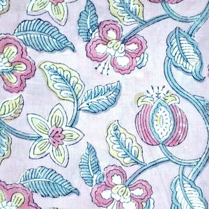 Purple By the Yard Floral Indian Block Print Fabric,Dressmaking Fabric,Upholstery Fabric,Quilting Fabric,Fabric for Sewing,Curtains