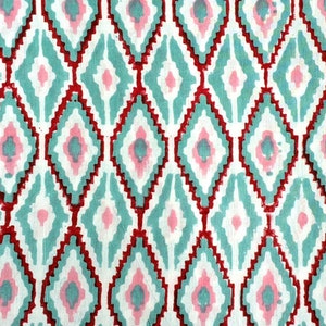 White Green Block Print Fabric,By the Yard Ikat Indian Fabric,Dressmaking Fabric,Upholstery Fabric,Quilting Fabric,Fabric for Sewing