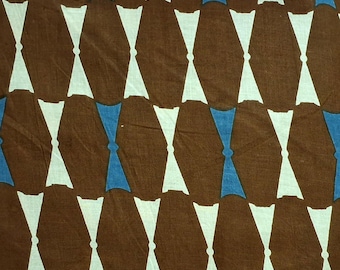 Brown Beige Abstract Print Cotton Fabric,By the Yard Indian Fabric for Sewing,Dressmaking,Quilting,Upholstery,Curtains