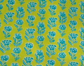 Tessuto di cotone verde blu, tessuto con stampa floreale, tagliato su misura, tessuto per abiti, tessuto per tende, tessuto con stampa di cotone, tessuto di cotone verde