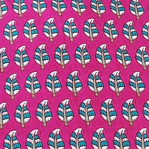 Pink Indian Cotton Fabric,Leaf Print Fabric,By the Yard Fabric,Dress Fabric,Curtain Fabric,Quilting Fabric,Sewing Fabric,Vegetable Dyed