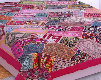Vintage Patchwork Quilt Patchwork  Bedspread,Queen Size Quilt,Bed Sofa Throw,Patchwork Tapestry,Indian Patchwork Bedspread
