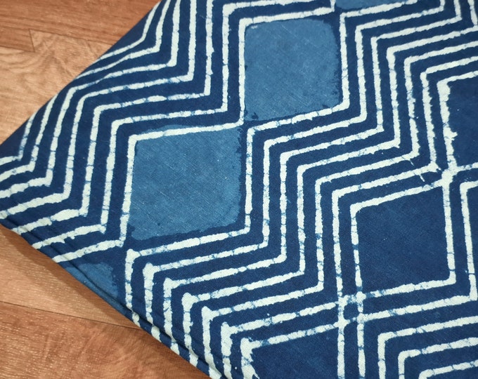 Indigo Blue Indian Block Print Fabric,chevron Print,by the Yard Fabric ...