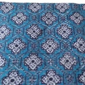 indian ethnic print fabric clothing fabric hand block printed fabric grey blue abstract print fabric
