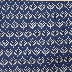 Indigo Blue Indian Block Print Fabric,Floral Print,By the yard,Dress Fabric,Curtain Fabric,Quilting Fabric,Sewing Fabric,Indigo Fabric