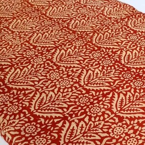 Fabric Red Floral Print,Indian Block Print Fabric By the Yard,Cotton Voile Fabric,Jaipur Fabric,Clothing Fabric