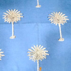 Blue Palm Tree Block Print By the Yard Indian Fabric,Dressmaking Fabric,Fabric for Sewing,Quilting,Upholstery Fabric,Curtain Fabric