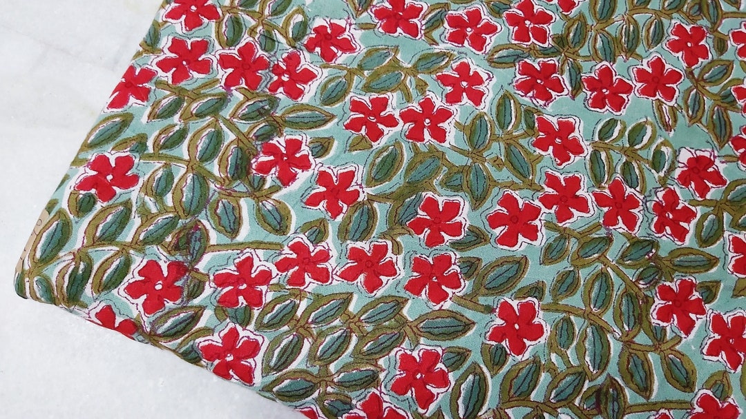 Rayon Block Print Fabric,by the Yard Fabric,upholstery Fabric ...