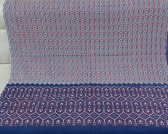 Scarf Cotton ,Scarf for women , scarf Floral Scarf India Block Print ,Scarf Indigo Blue ,Long Scarf Wrap