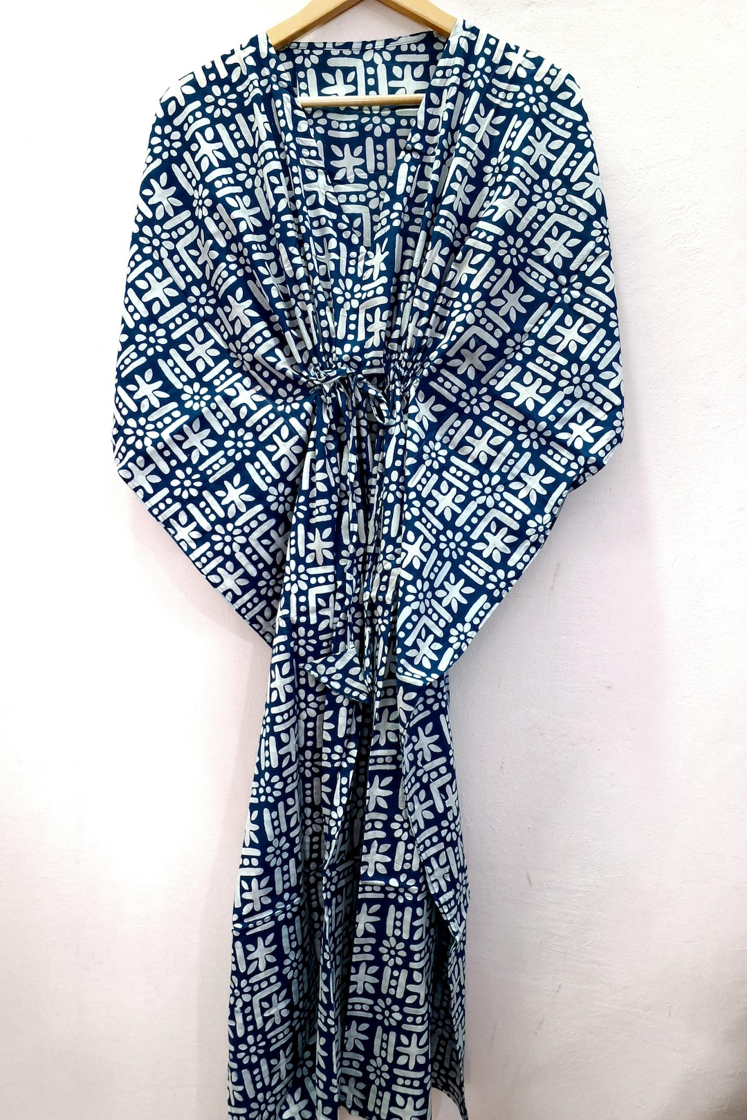 Blue Blossom Floral Kaftan Top