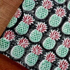 Grey Pineapple Block Print Cotton Fabric for Sewing Dressmaking Quilting Upholstery,Curtain Fabric,Fruit Print Fabric By the Yard image 4