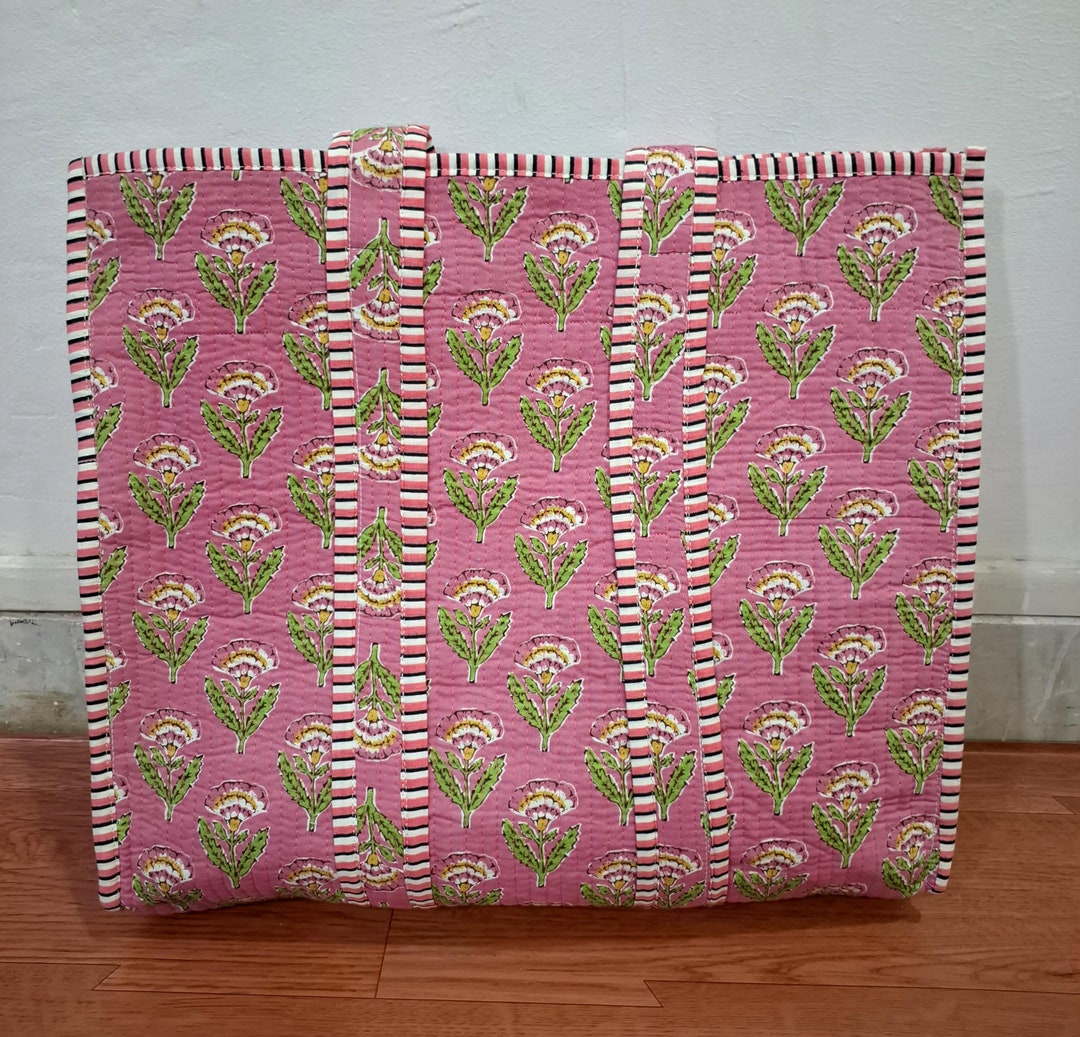 The Pink & Green Animal Print Quilted Tote (Large) main image 0