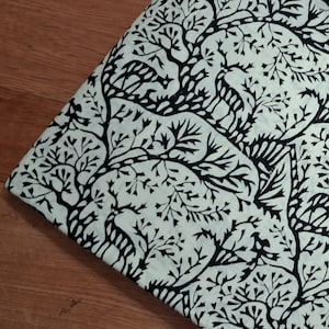 Off White Cotton Animal Print Fabric By the Yard,Block Print Fabric for Sewing Quilting Dressmaking Upholstery,Curtain Fabric,Indian image 4