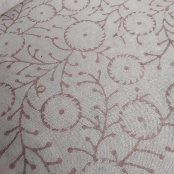 Natural earthy color Floral print fabric, voile fabric, india hand block print fabric,cotton fabric,tela india,stoffe baumwolle# SWGFB 517