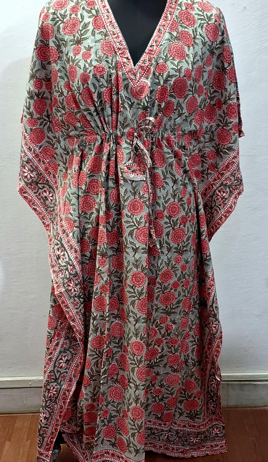 La Riviera Printed Short Kaftan Dress - Pink & Multicolor main image 1